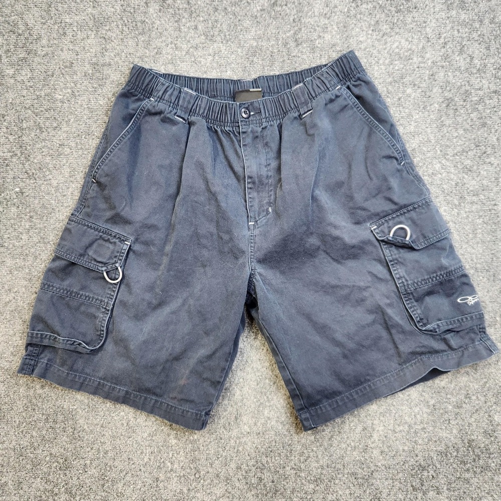 Vintage Ocean Pacific OP Cargo Shorts Mens Large 9" Blue Cargo Y2K Baggy